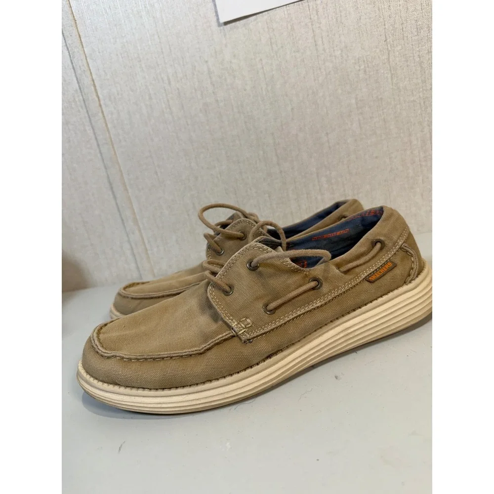 Skechers Boat Shoe Men 8.5 Melec Classic Fit Round‎ Toe 64644 Lace Up